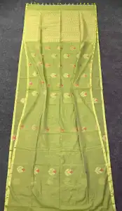 Pista Green Jamdani Motif Saree