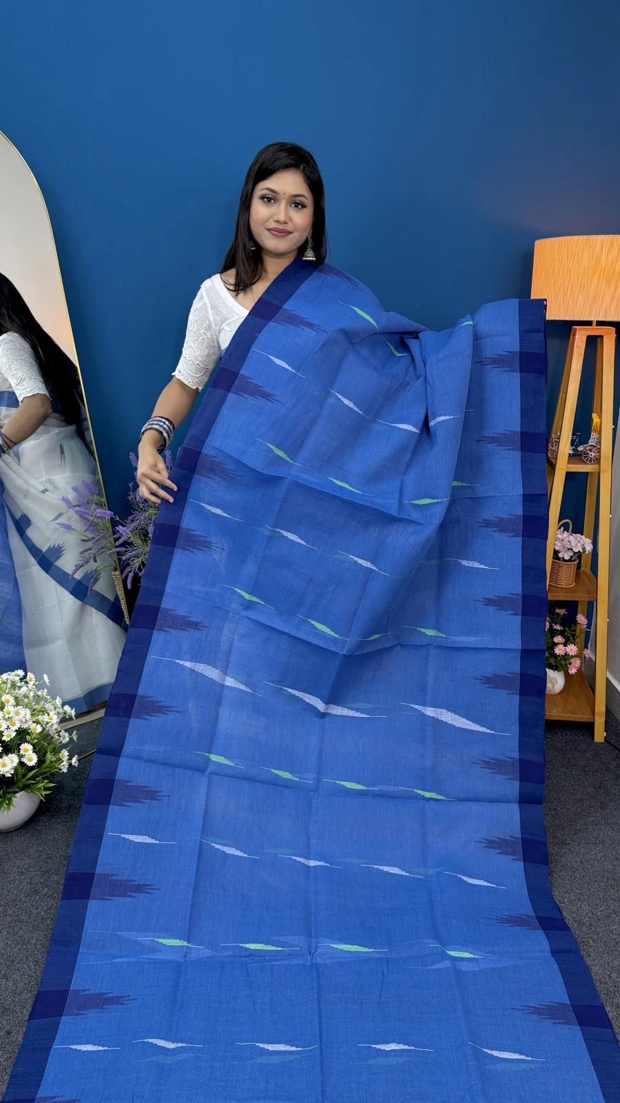 Royal Blue & Navy Blue Manipuri Saree