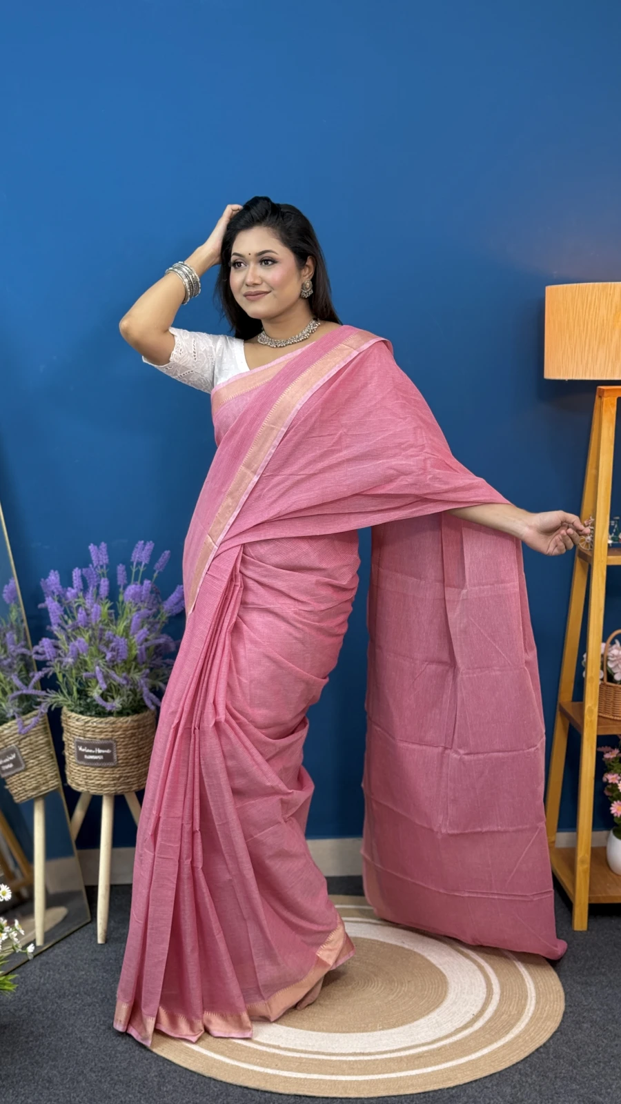 Dusty Pink Kota Cotton Saree